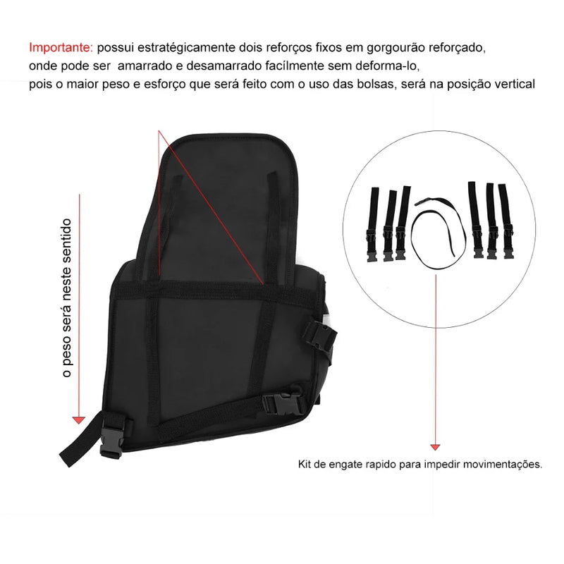 Bolsa Alforge para Moto Baú Universal Impermeável Reforçado 60 Litros