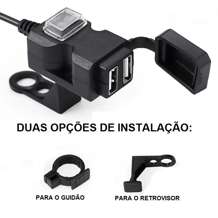 Tomada Carregador Usb Celular Para Moto e Carro 12v para 5V