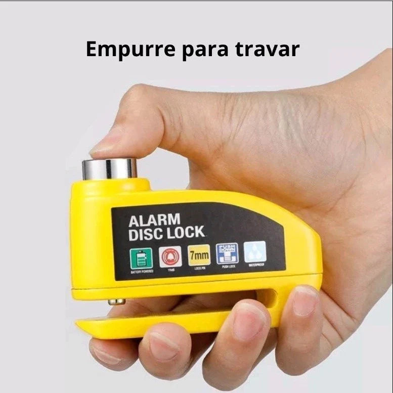 Trava Antifurto Cadeado para Moto com Alarme Sonoro - para Freio a Disco